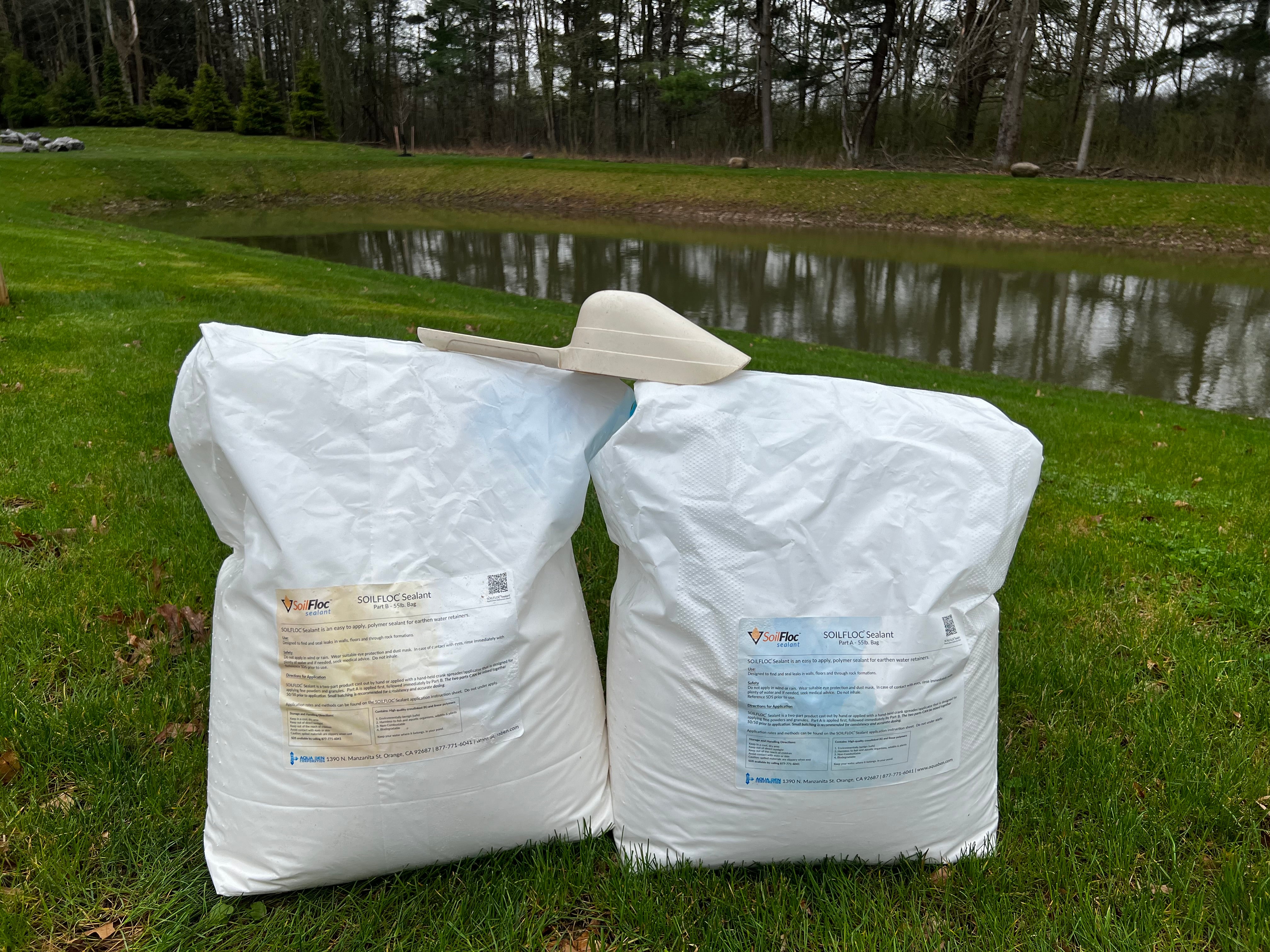 Soilfloc pond sealant bag