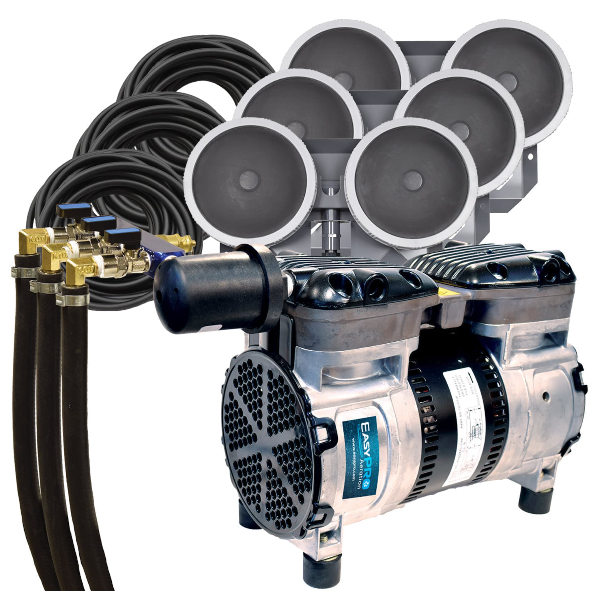 EasyPro 1/2 HP Rocking Piston Pond Aeration System Kit with Tubing PA66