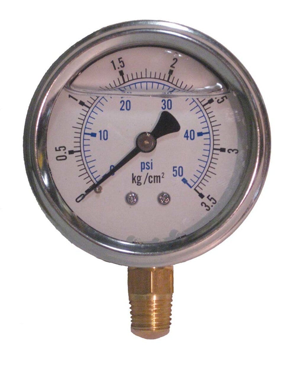 EasyPro Aerator System Parts 0-50 psi Liquid Filled Pressure Gauges Liquid Filled Water Pressure Gauge | Smith Creek Fish Farm