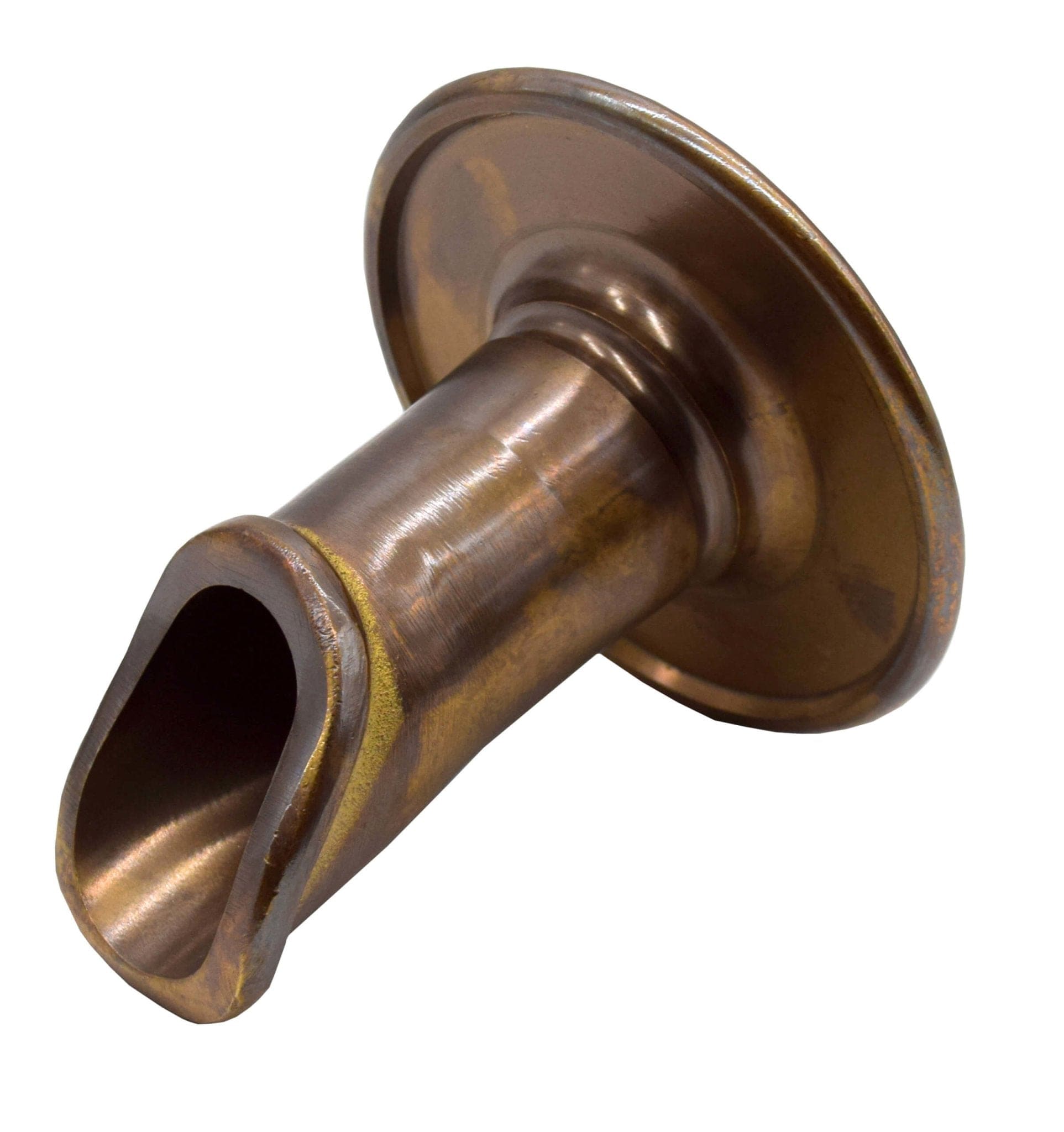 EasyPro Fountain Basalt Vianti Falls Brass Antique Scupper with Round Wall Plate - 2-in.