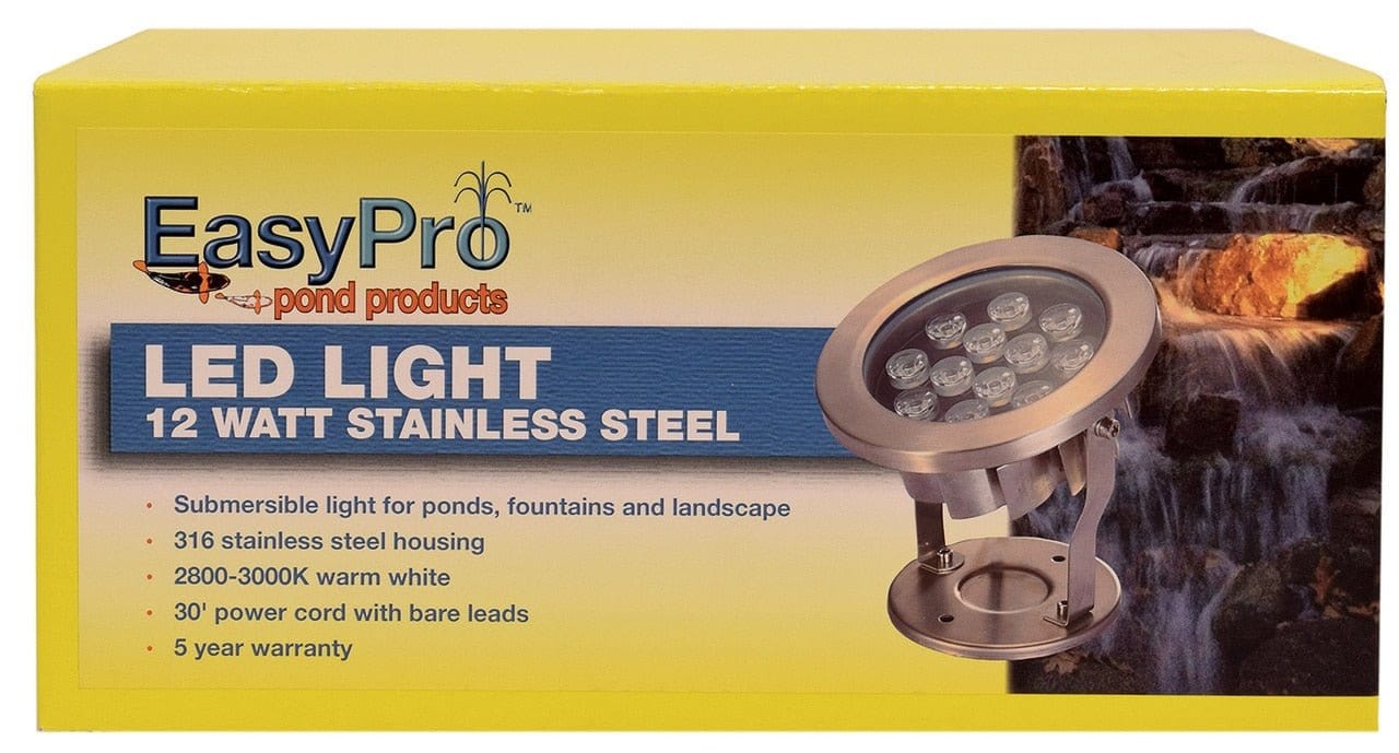 EasyPro Lighting and Transformers Stainless Steel LED Underwater Light 12 Watt Stainless Steel LED Underwater Light 12 Watt - Smith Creek Fish Farm