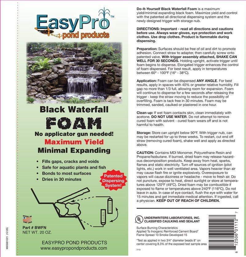 EasyPro Plumbing Black Waterfall Foam Sealant 20 oz. EasyPro Black Waterfall Foam Sealant | Waterproof Spray Foam Sealant