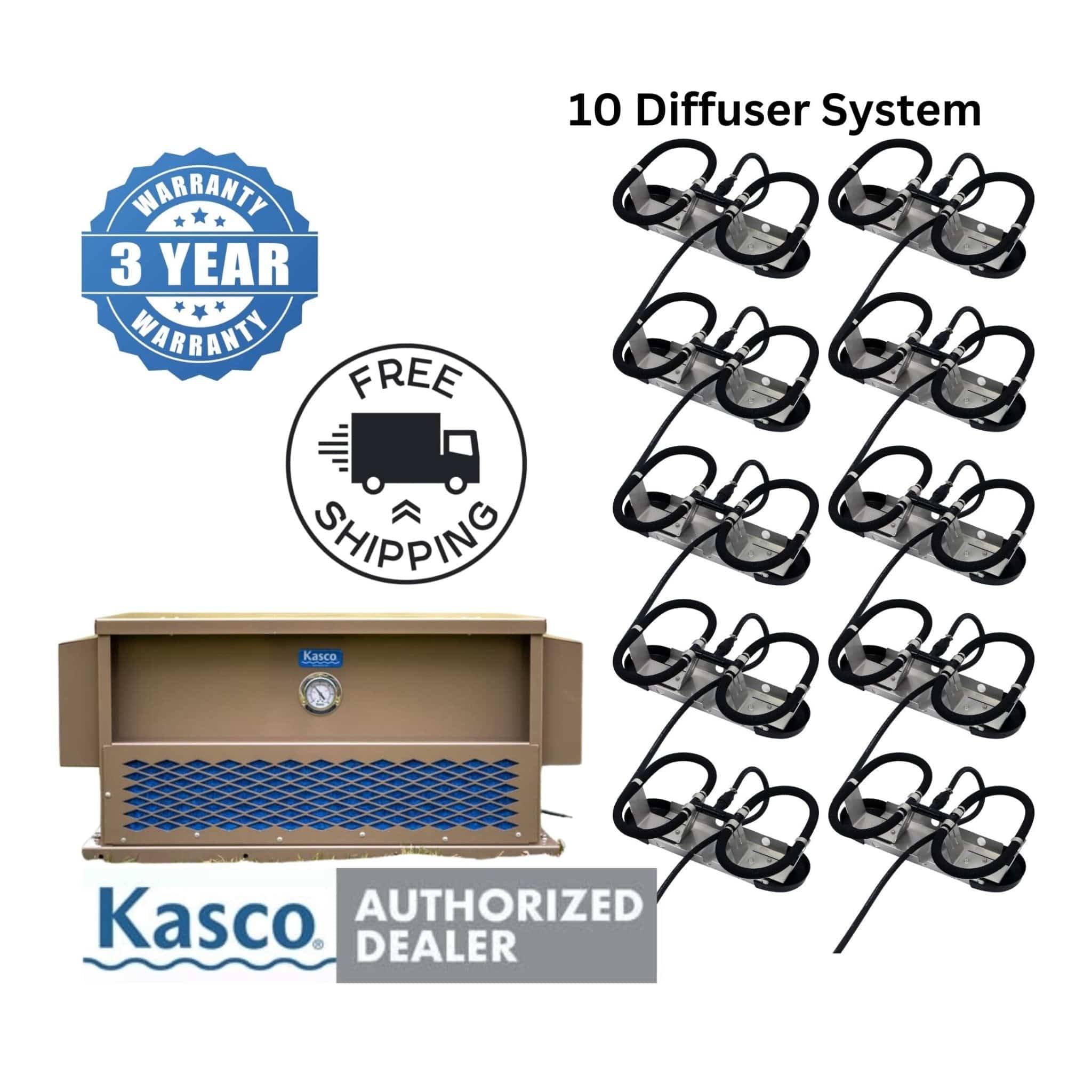 Kasco Aerator System Kasco Robust-Aire 10: 1/2 HP(4) 120V Kasco Robust-Aire 10: 1/2 HP(4) 120V - Smith Creek Fish Farm
