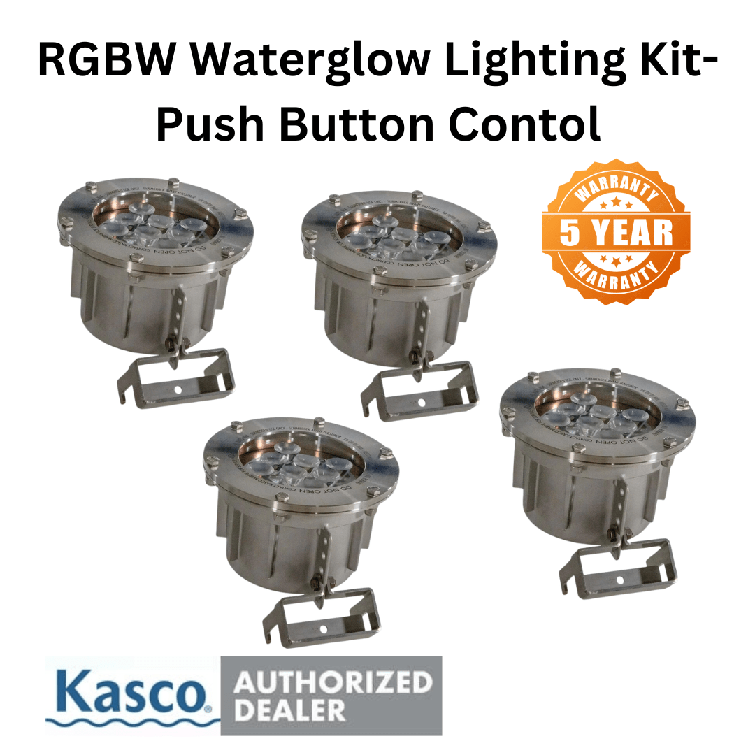 Kasco RGBW Waterglow Lighting Kit 4X40 Watt Fixtures Push Button Control - Smith Creek Fish Farm