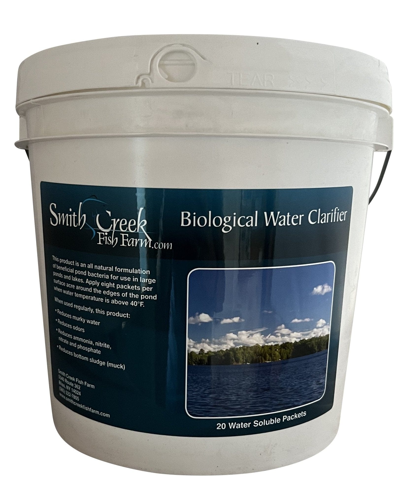 Smith Creek Lake & Pond Bacterial 10 lb Pond Clear-Smith Creek Brand Beneficial Farm Pond Bacteria | Pond Clear | Improve Water Clarity