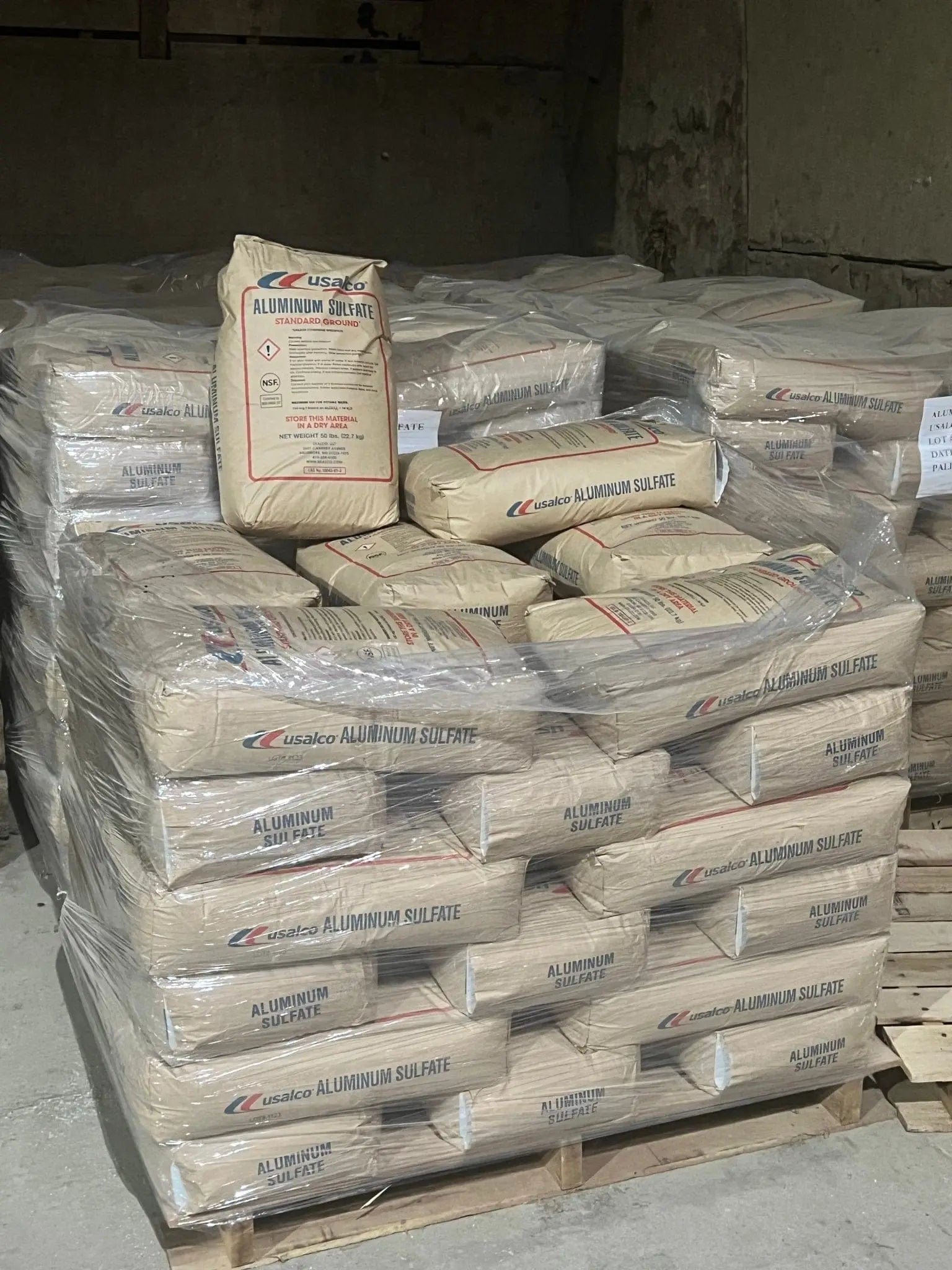 Usalco Clarifier Aluminum Sulfate Pallet 2000 Pounds Aluminum Sulfate: Clear Water & Bind Phosphates