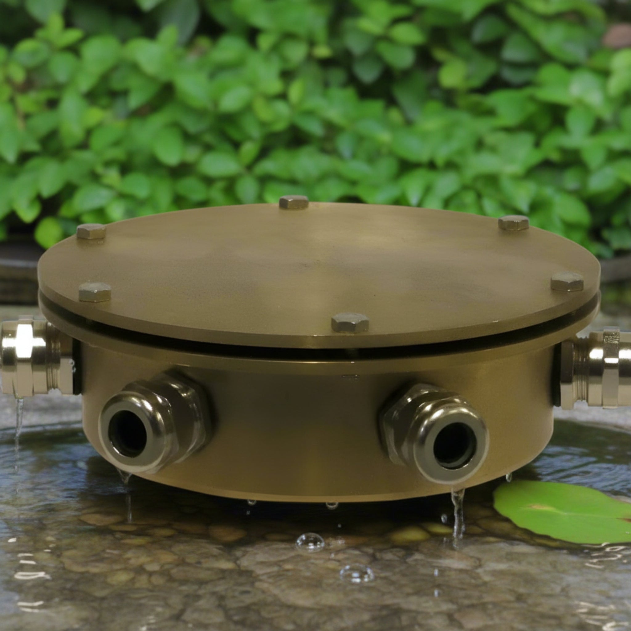 Underwater junction box for fountain lights by EasyPro, designed for safe and efficient electrical connections.