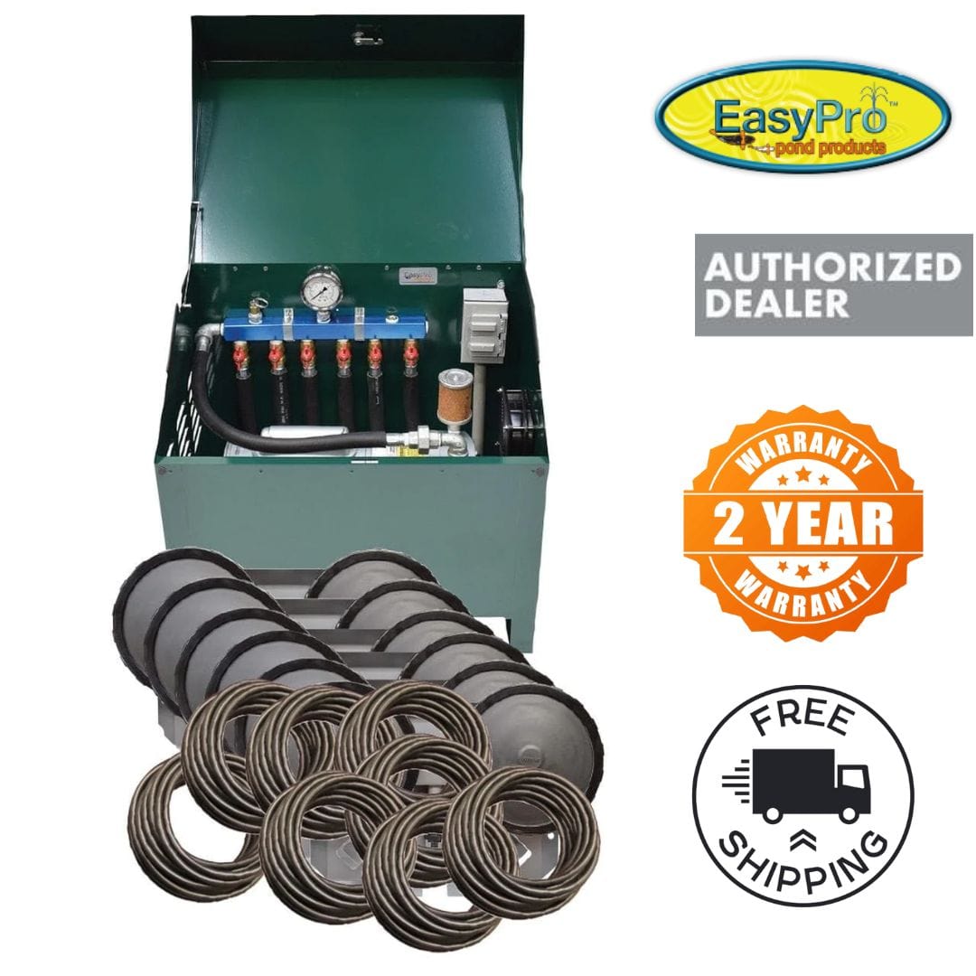 EasyPro Aerator System EasyPro Rotary Vane Aerator Deluxe System 1HP 1 HP Rotary Vane Pond Aeration System and Cabinet | Ships Fast & Free