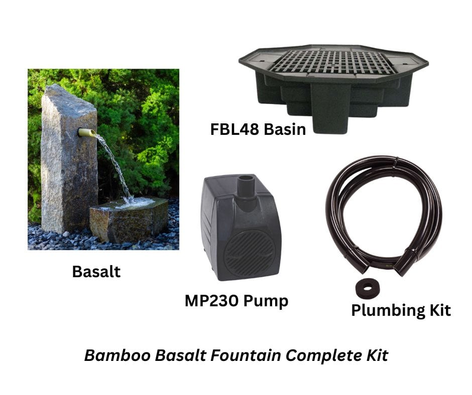 EasyPro Basalt Fountain Complete Kit Bamboo Basalt Fountain EasyPro EasyPro Bamboo Basalt Fountain - Tranquil Outdoor Elegance