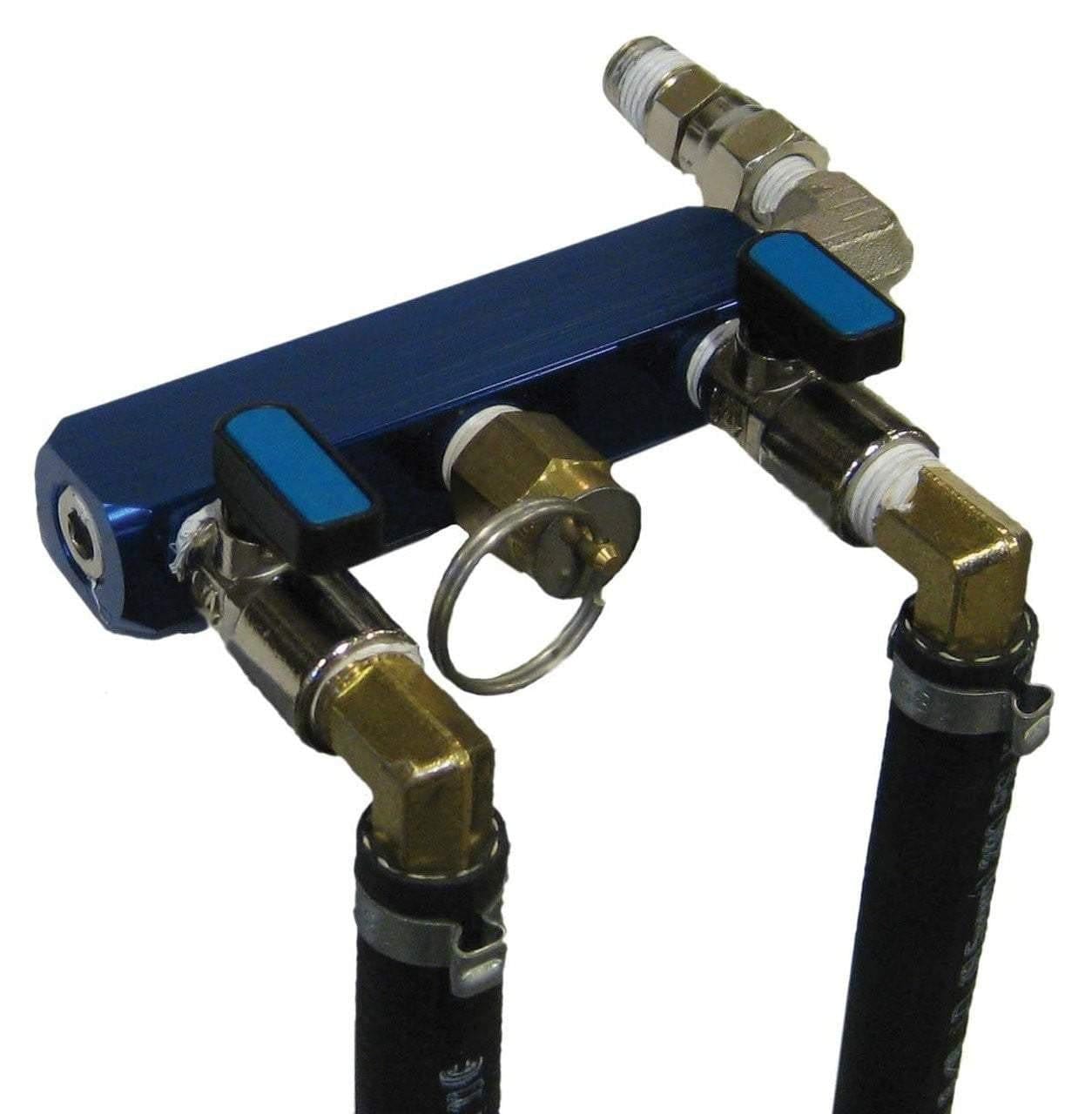 Large Pond Aerator system components with hoses and valves for optimal oxygenation performance.