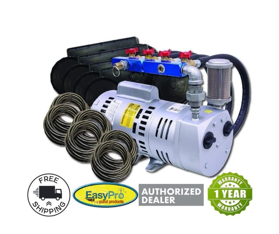 3/4 HP 230V Rotary Vane Pond Aeration Basic System Kit Up To 4 Acres