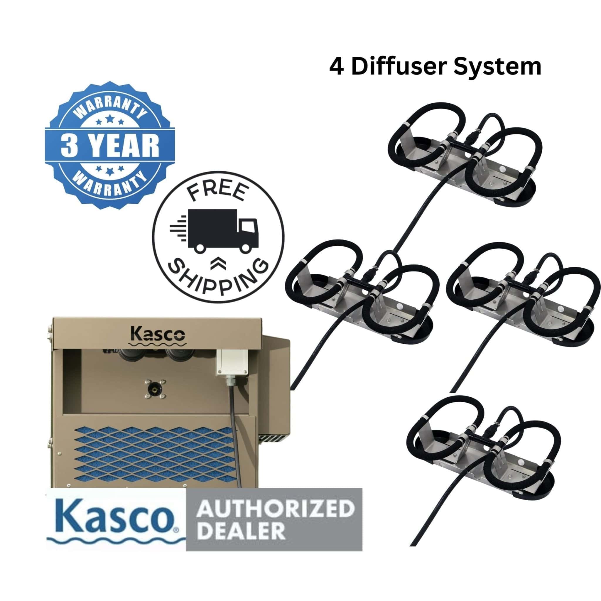 Kasco Robust-Aire RA4 Pond Aeration Kit with 4 Diffusers