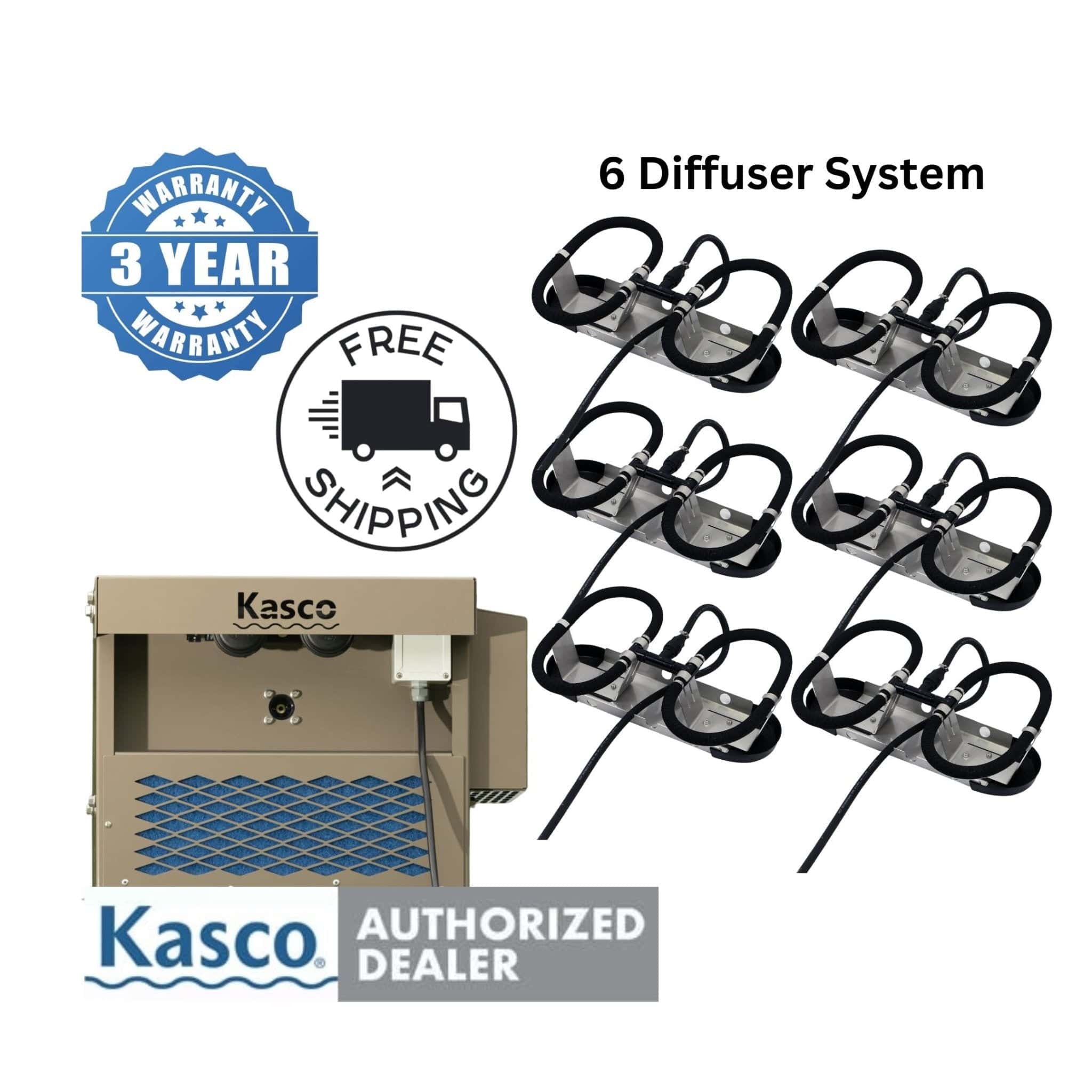 Kasco Aerator System Kasco Robust-Aire 6 XL: 3/4 HP(2) 120V Kasco Robust-Aire 6 XL: 3/4 HP(2) 120V - Smith Creek Fish Farm