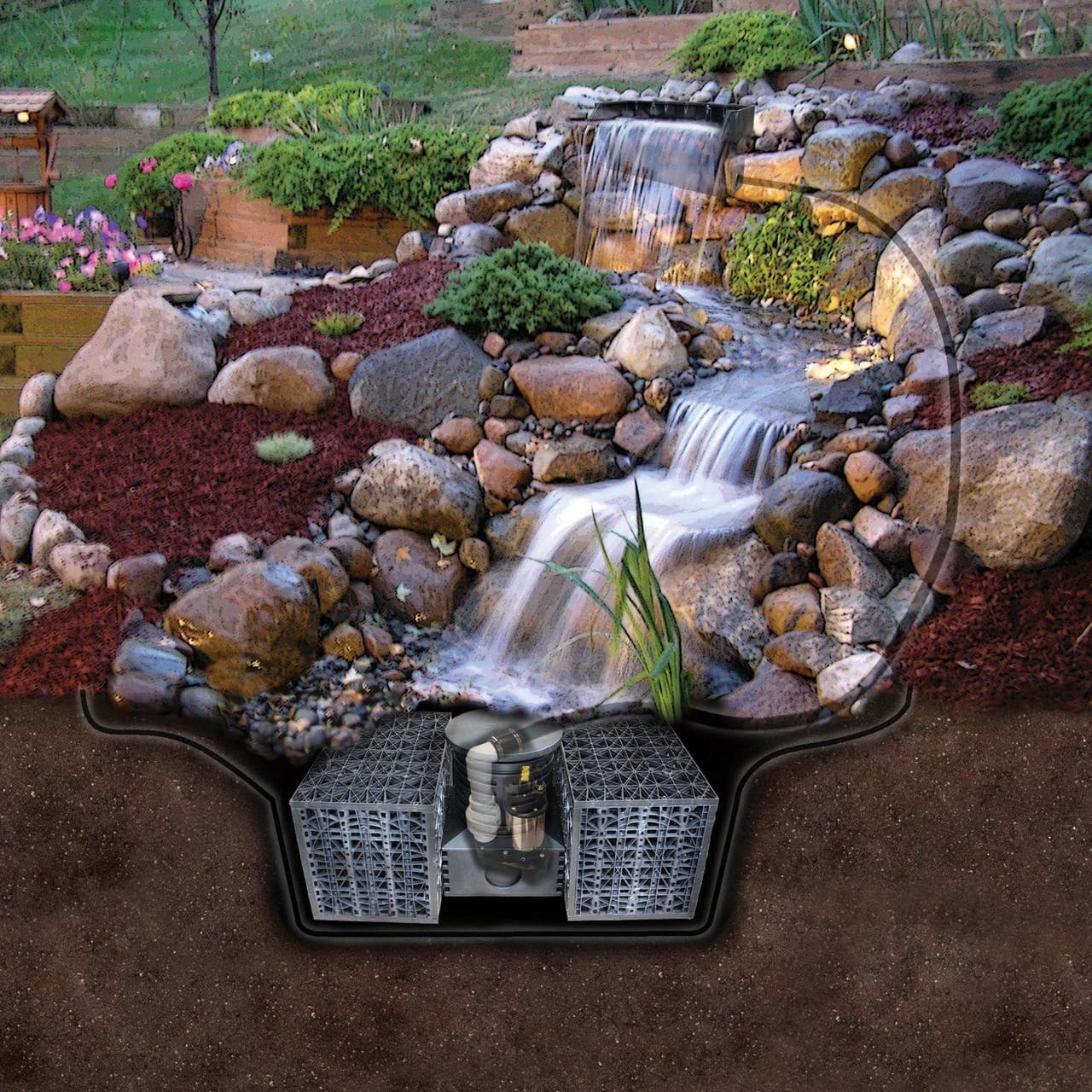 Mini Outdoor Pond-Less Waterfall Kit | Smith Creek Fish Farm