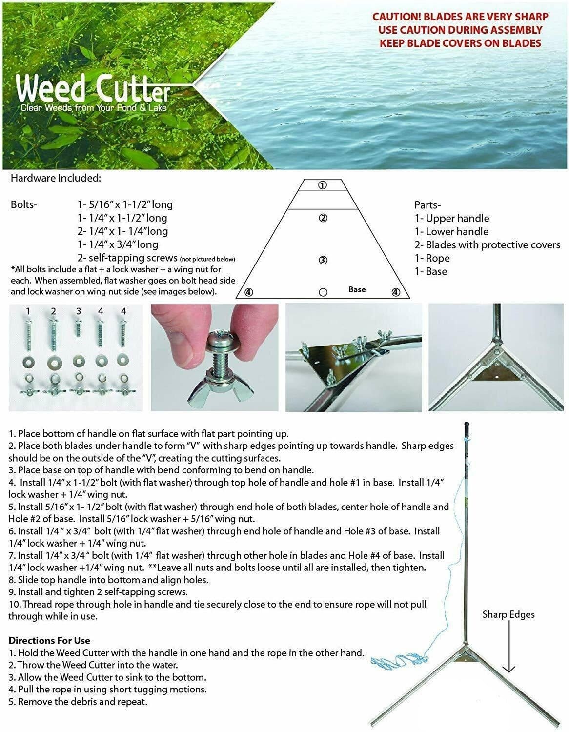 Sanco Tools Pond Weed Razor Cutter Pond Weed Razor Cutter | Cut Cattails and Pond Weeds | Ships Free