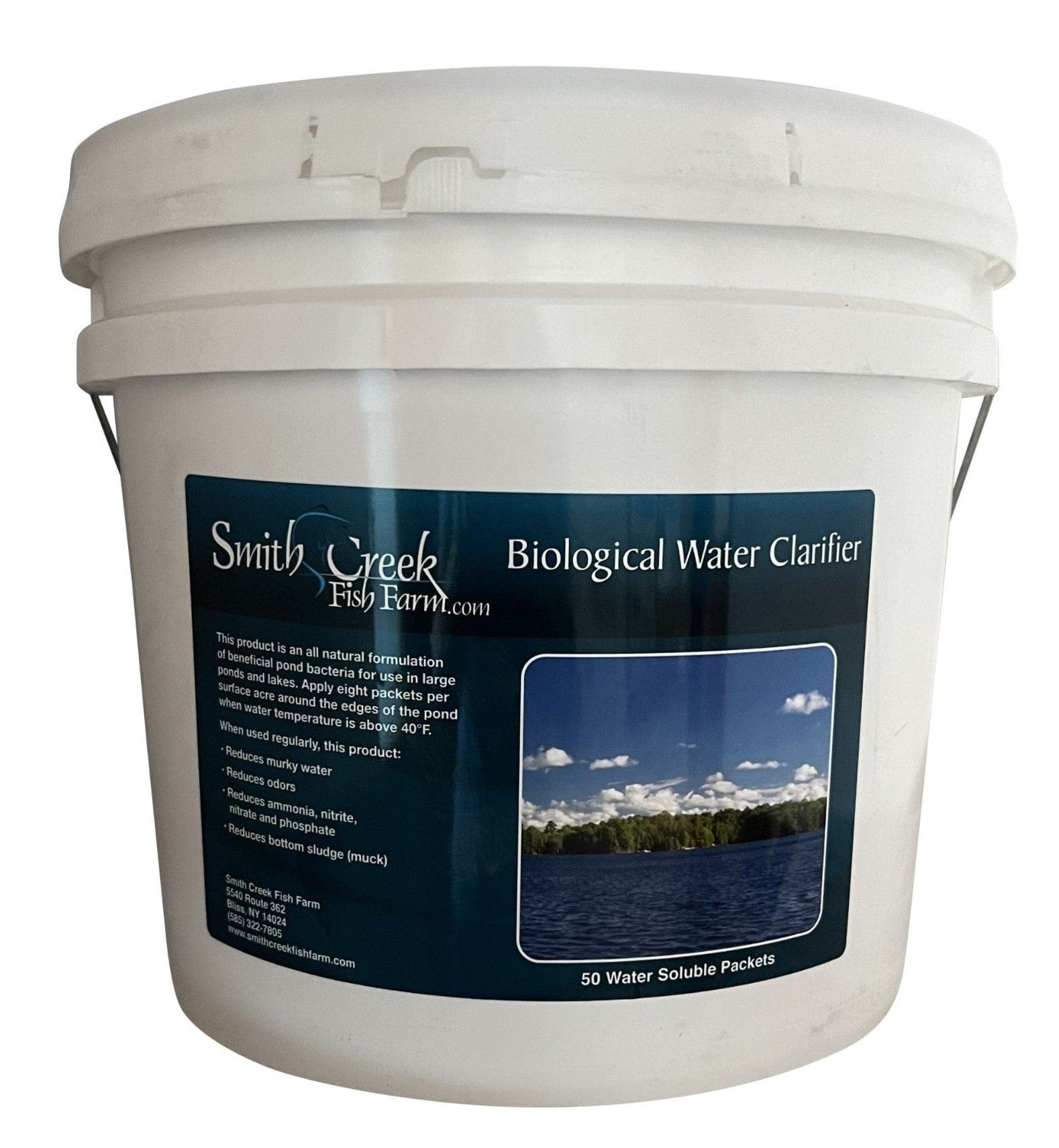 Smith Creek Lake & Pond Bacterial Pond Clear-Smith Creek Brand Beneficial Farm Pond Bacteria | Pond Clear | Improve Water Clarity
