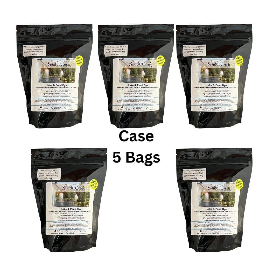 Smith Creek Lake & Pond Pond Dye 1 Case (5 Bags)-20 Water Soluble Packs Save 10% Blue Pond Dye Toss Packs Smith Creek Enhance Your Pond with Blue Pond Dye Packs