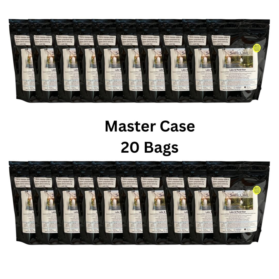 Smith Creek Lake & Pond Pond Dye Master Case (20 Bags)- 80 Water Soluble Packs Save 37% Black Pond Dye Toss Packs Smith Creek Black Pond Dye Packs: Reflect Nature, Protect Pond